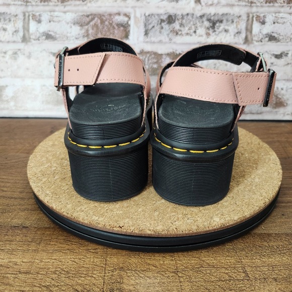 Dr. Martens Voss II Quad Leather Strap Platform Sandals Peach / (US) Size 8 - Picture 3 of 14